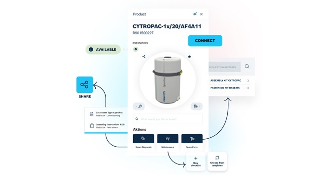 用于识别力士乐工业液压组件的 Hydraulic Hub 界面