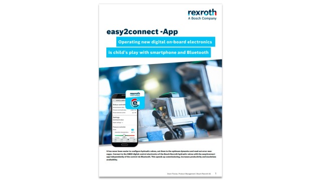 easy2connect——配置液压阀、将其设置为最佳动态性能并读取错误消息从未如此简单。