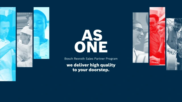 以下是“博世力士乐销售合作伙伴计划”的可视化描述建议，包含标语 “戮力同心，优质产品触手可及”