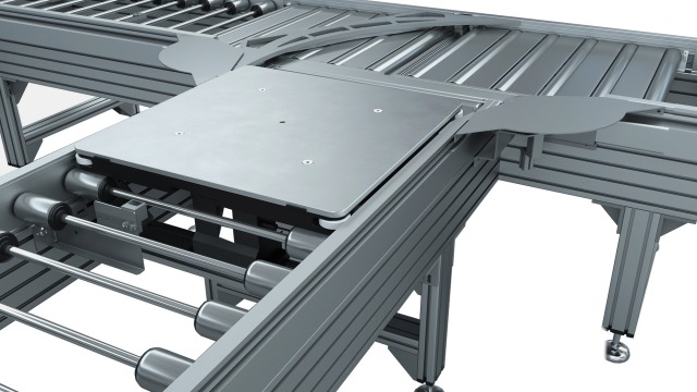 博世力士乐 ts 5 滚子式输送线,带工件托盘和弯曲段