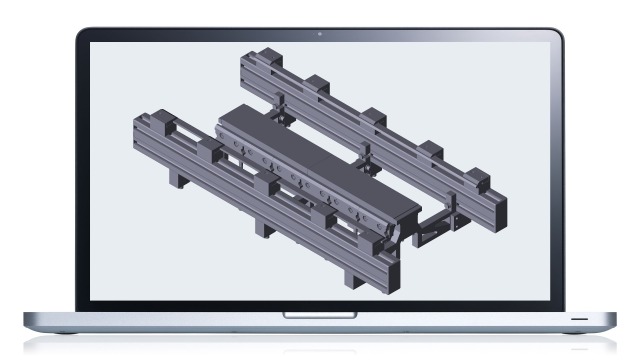 显示来自工程设计软件 MTpro 的 CAD 功能的监视器