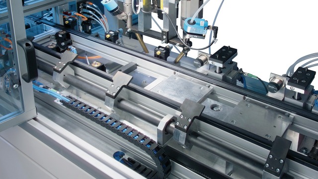 名为 TS 1 输送系统的 Bosch Rexroth 输送线系统的完整视图 