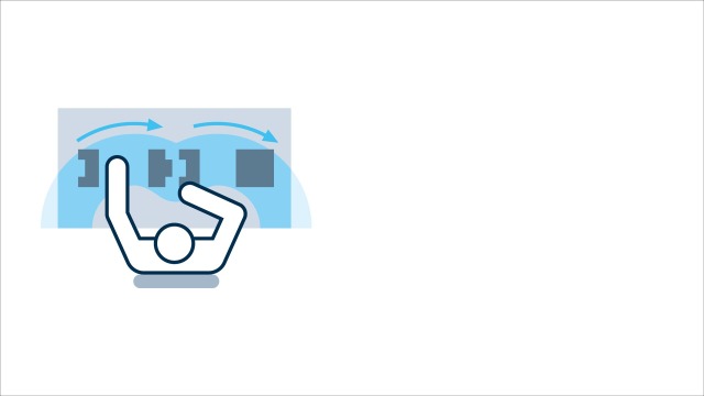 显示符合人机工程学的工作场所的零件供应的 Bosch Rexroth 图片