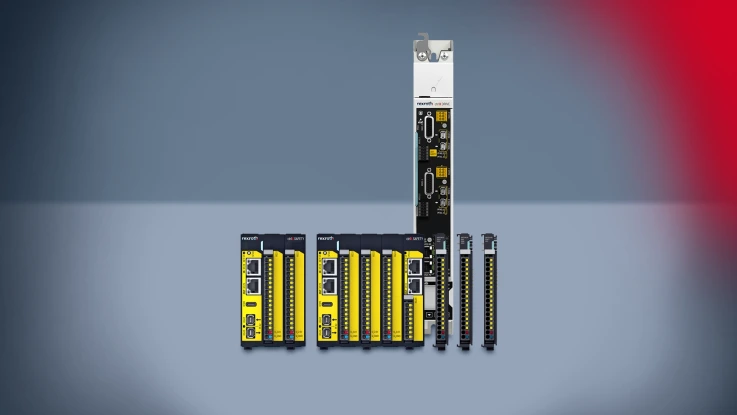 ctrlX Safety C.12 + C.15 + I/O 安全模块示意图，带安全功能的驱动器 