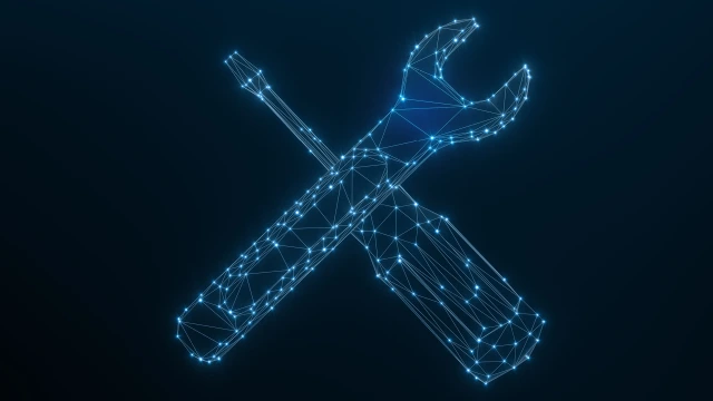 开口扳手与螺丝刀状插图。