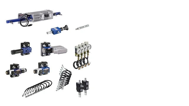 Hydraulix 302设备套装示意图，适用于Hydraulix 200/300工作站，学习主题：连续控制阀技术——控制液压系统