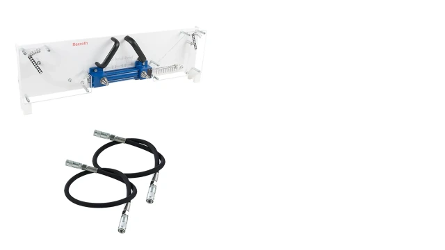 Hydraulix 206 设备套装示意图，适用于 Hydraulix 200/300 工作站，学习主题：移动液压系统——阿克曼转向