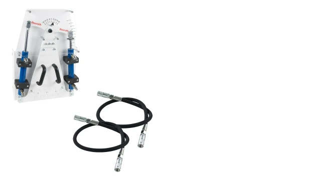 Hydraulix 207 设备套装示意图，适用于 Hydraulix 200/300 工作站，学习主题：移动液压系统——铰接转向