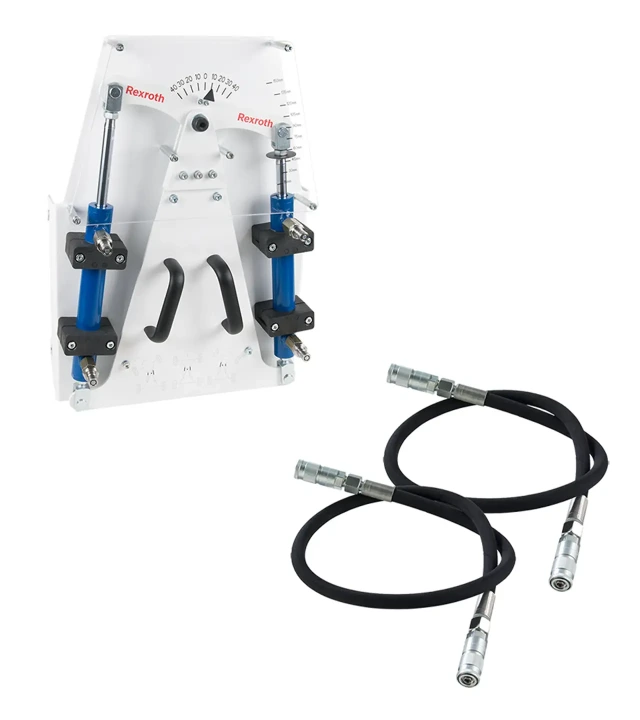 Hydraulix 207 设备套装示意图，适用于 Hydraulix 200/300 工作站，学习主题：移动液压系统——铰接转向